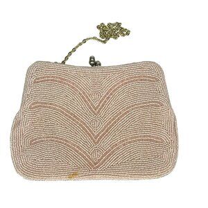 Vintage Richere Japan Pale Pink Beaded Purse Evening Bag